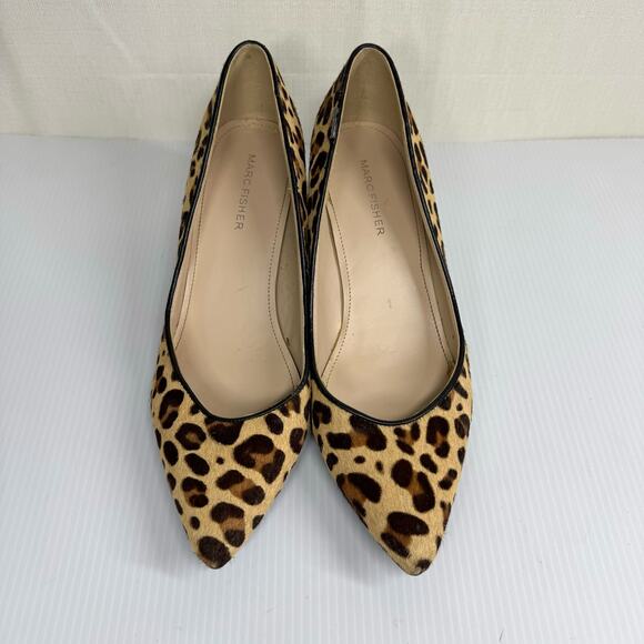 MARC FISHER Cheetah Print Heel Size 7 Leather Cowhide Block heel Business Casual - Picture 6 of 11